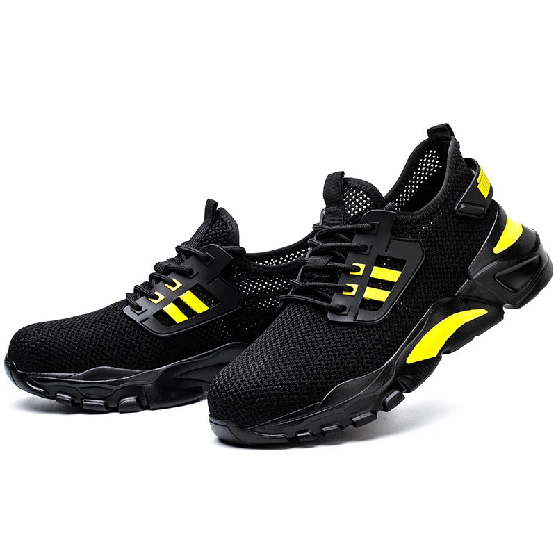 Safety shoes Smash men stab resistant breathable working lightweight work sneakers steel toe Boots Male