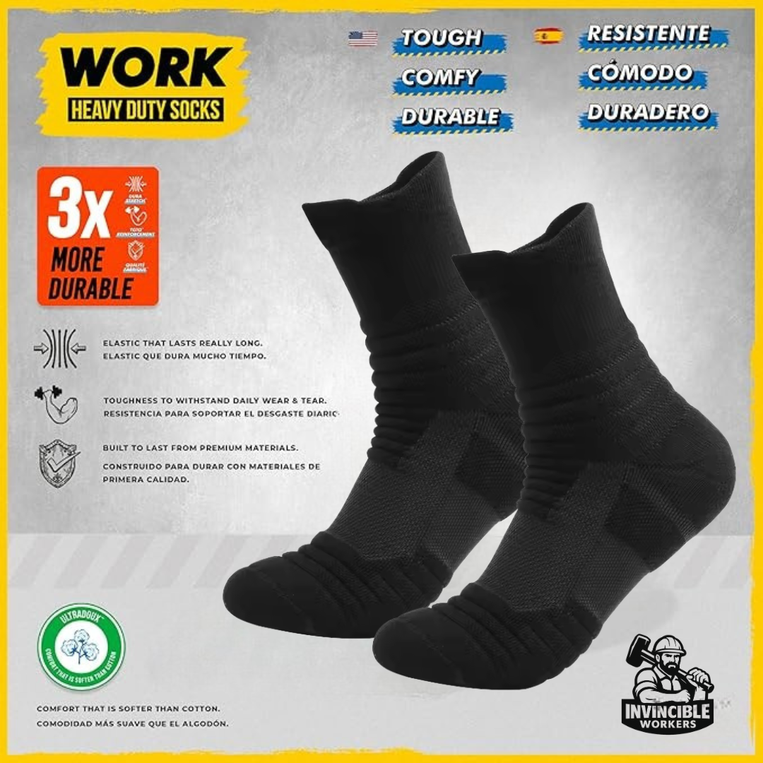 WORK Socks Crew Length - 3 Pairs (Size Adjustable)