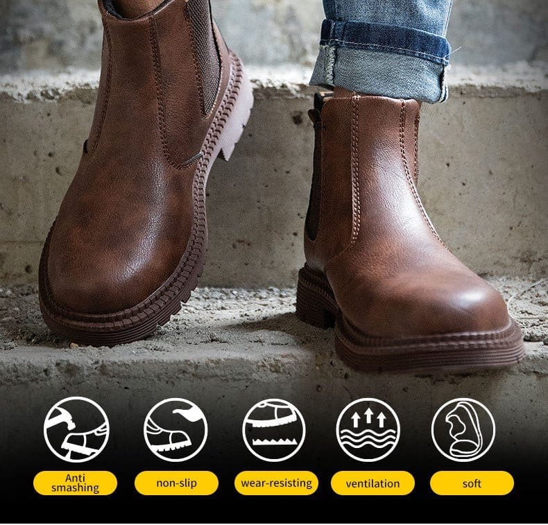 Chelsea - Men's Steel Toe Work Boots | Rubber Sole