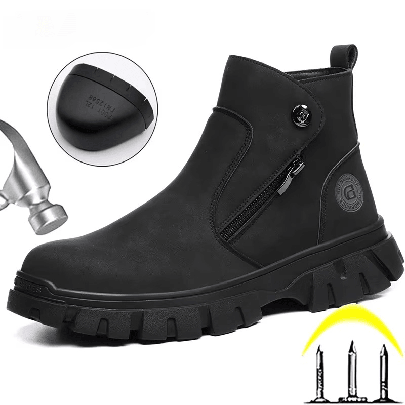 Hardrock - Waterproof Steel Toe Work Boots | Side Zipper Protection