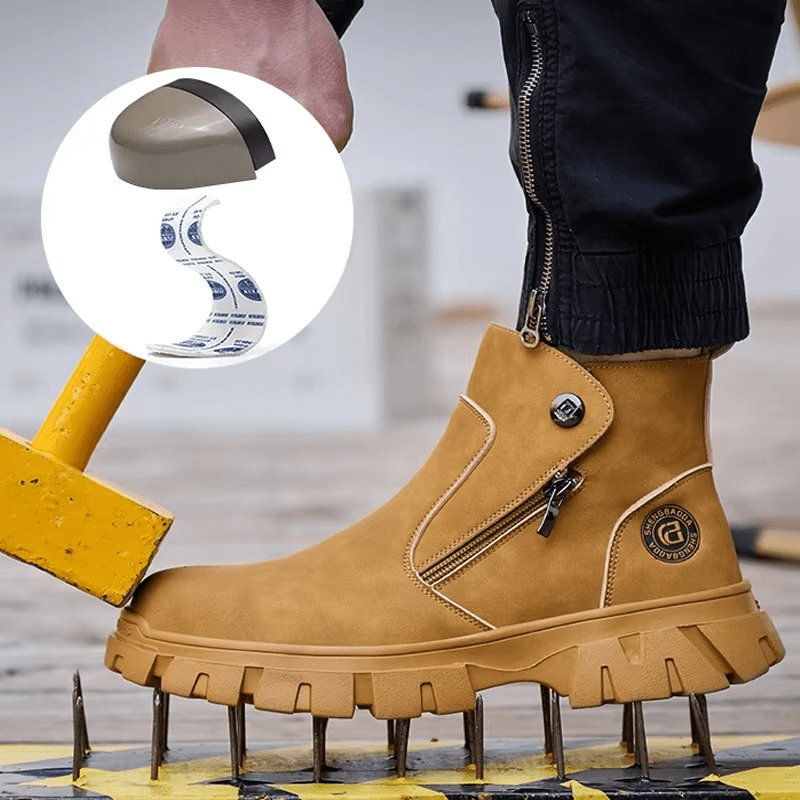 Hardrock - Waterproof Steel Toe Work Boots | Side Zipper Protection