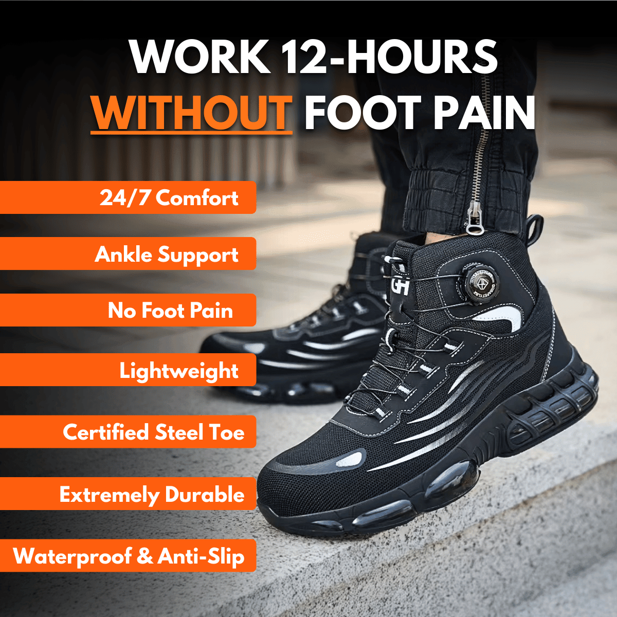 Invictus Pro 3.0 - Men's Steel Toe Work Shoes | Comfortable Fit