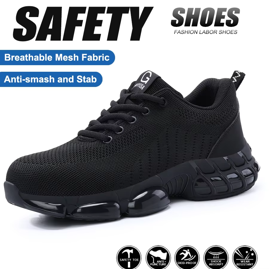 Gravik - Men's Steel Toe Work Shoes | Breathable Comfort