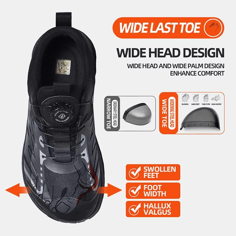 Rockwell - Breathable Steel Toe Work Sneakers | Rotating Fit